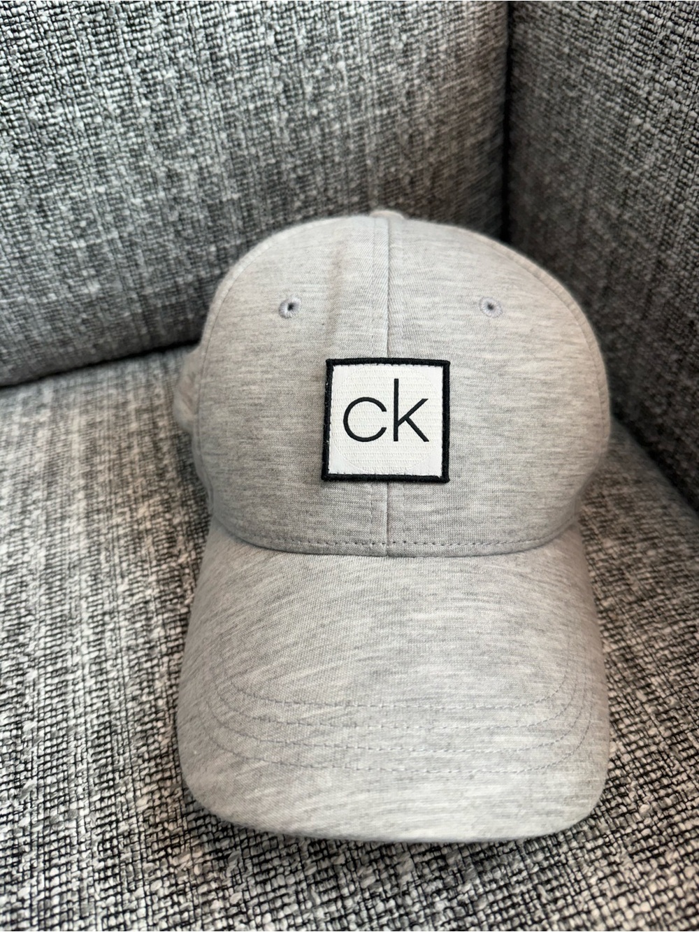 Calvin Klein Gray CK Logo Patch Adjustable Baseball Cap Hat